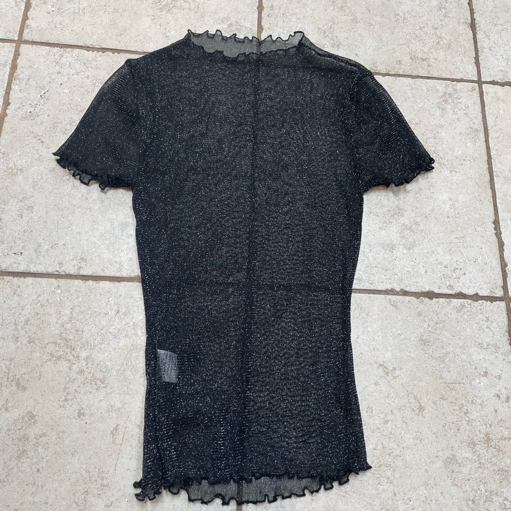 Metallic see through top